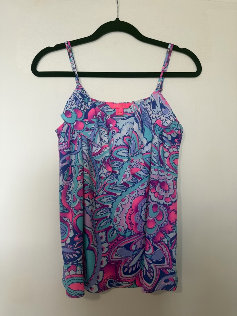 Lilly Pulitzer Pink Blue Purple Paisley Silk Camisole